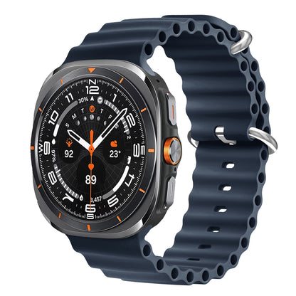 Wave Silicone Sport Strap for Samsung Galaxy Watch Ultra (47mm) – Double Lock - Blue