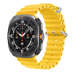 Wave Silicone Sport Strap for Samsung Galaxy Watch Ultra (47mm) – Double Lock - Yellow