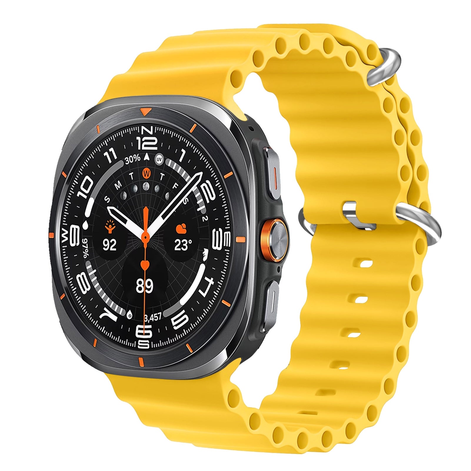 Wave Silicone Sport Strap for Samsung Galaxy Watch Ultra (47mm) – Double Lock - Yellow