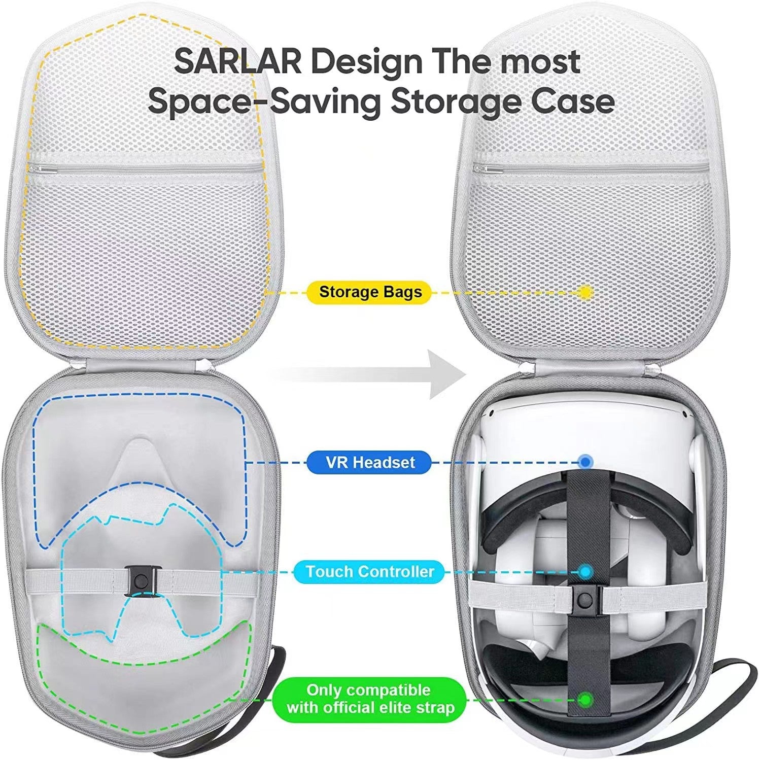 ProShield VR Hard Case for Meta Quest 2 with Protective Shell and Stylish Design