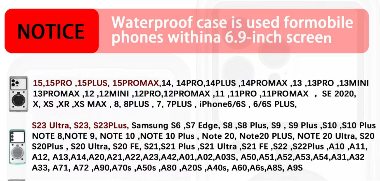 Rainproof Charging Waterproof Case with Secure Lock Access and Touchscreen Compatibility
