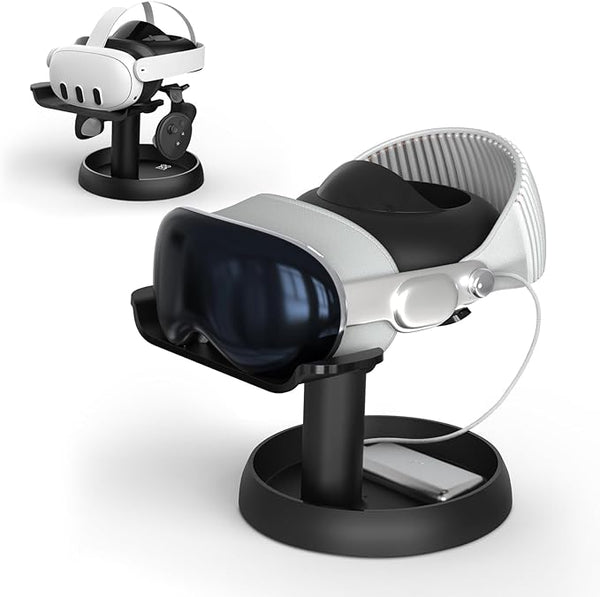 AMVR Universal VR Stand for Meta Quest 3/2, Pico 4 - Stable Dock - White