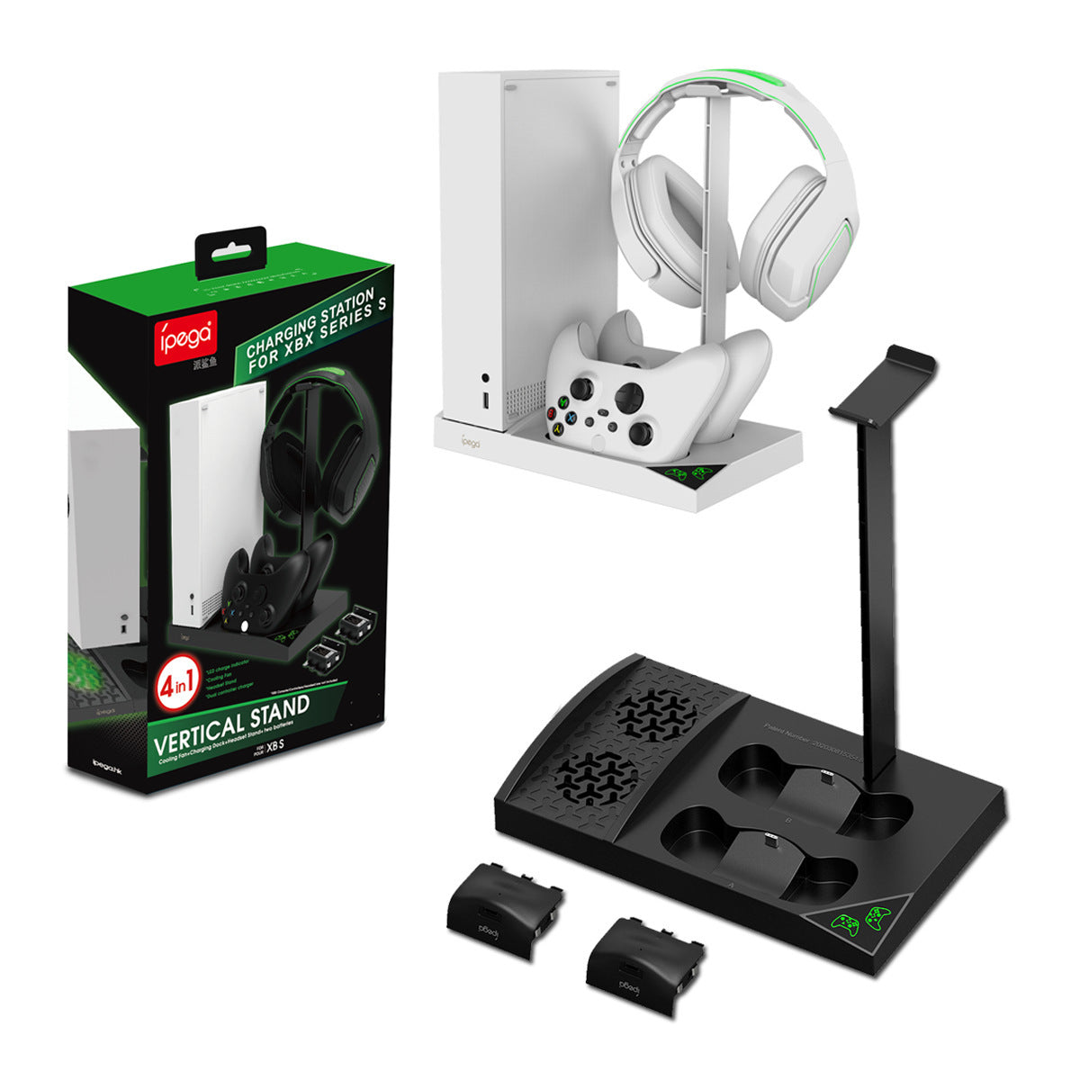 4-in-1 Vertical Stand Cooling Fan & Charging Station for Xbox Series S