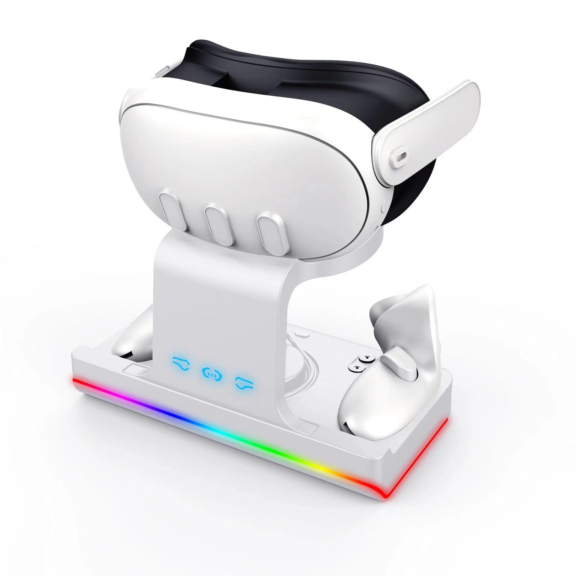 White Meta Quest 3 Fast Charging Dock - LED Indicator & Storage - BeezSpeed