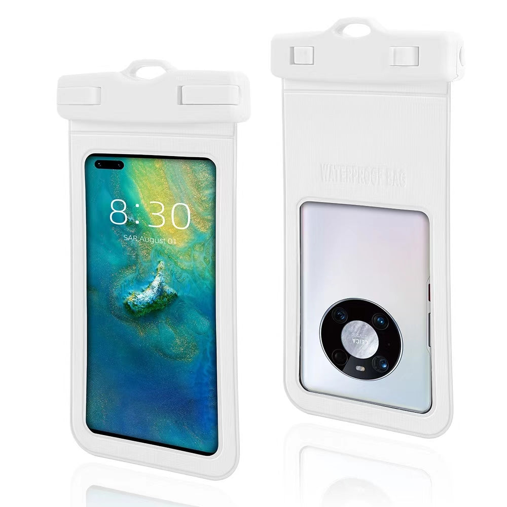 White Universal Floating Waterproof Phone Case for Beach & Diving up to 6.2" - BeeSpeed