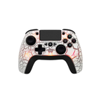White Wireless RGB Gaming Controller for PS4 with 8 LED Lights - BeezSpeed