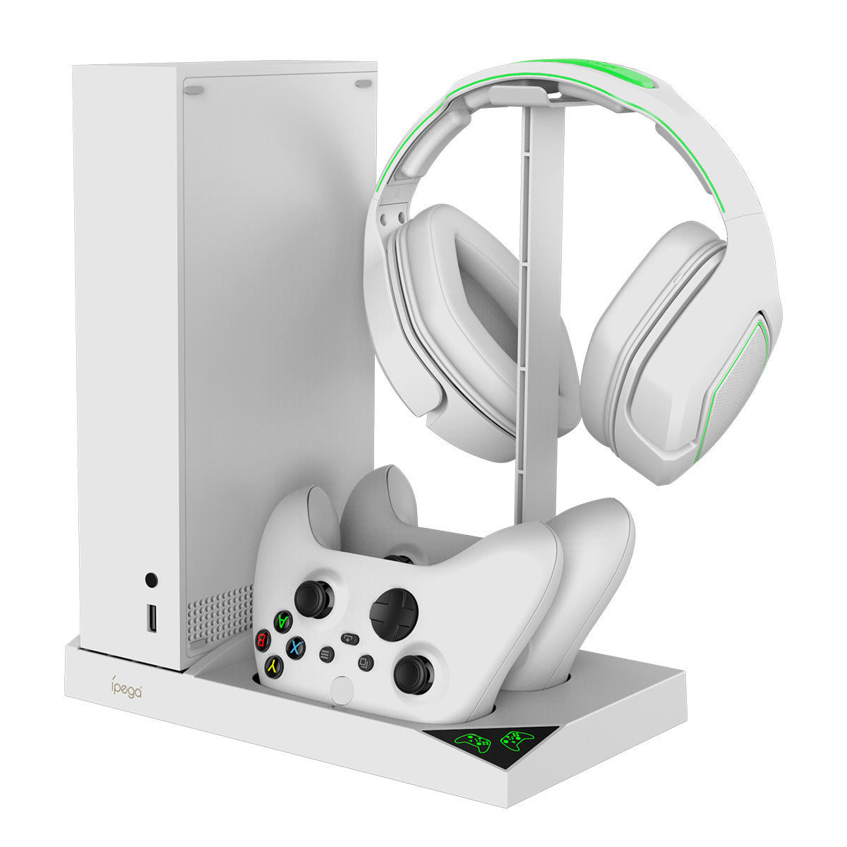 White Xbox Series S 4-in-1 Vertical Stand Cooling Fan & Charging Station