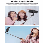 Wide-Angle Selfie Pro360 Mini Selfie Stick with Bluetooth Remote & Tripod Stabilizer - BeezSpeed