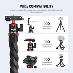 Wide Compatibility Multi Angle Shooting 2-1 Convertible Phone Clip Black NEEWER T30 Mini Flexible Vlog Tripod with Remote – GoPro & iPhone Mount - BeezSpeed