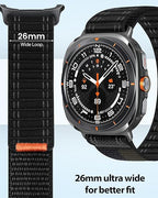 Woven Nylon Sport Loop Strap for Samsung Galaxy Watch Ultra 47mm - Ultra Wide For better Fit