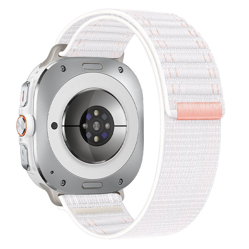 Woven Nylon Sport Loop Strap for Samsung Galaxy Watch Ultra 47mm - White