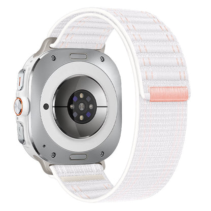 Woven Nylon Sport Loop Strap for Samsung Galaxy Watch Ultra 47mm - White