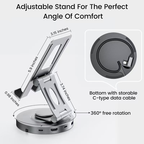 Adjustable Stand AUFULA 8-in-1 hub for mobile and tablet devices with HDMI 4K, USB 3.0, and audio support for a seamless experience.