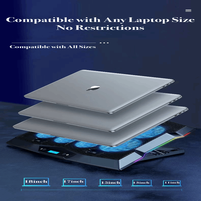 Ergonomic Gaming Laptop Stand with 8 Fans and Graphene Panel for Optimal Cooling