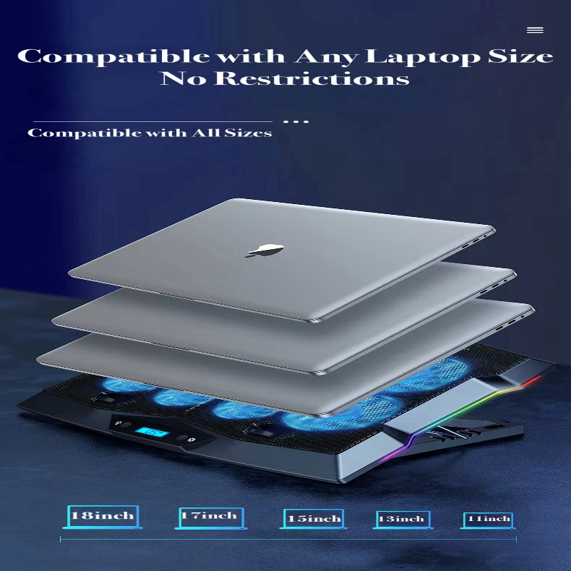 Ergonomic Gaming Laptop Stand with 8 Fans and Graphene Panel for Optimal Cooling
