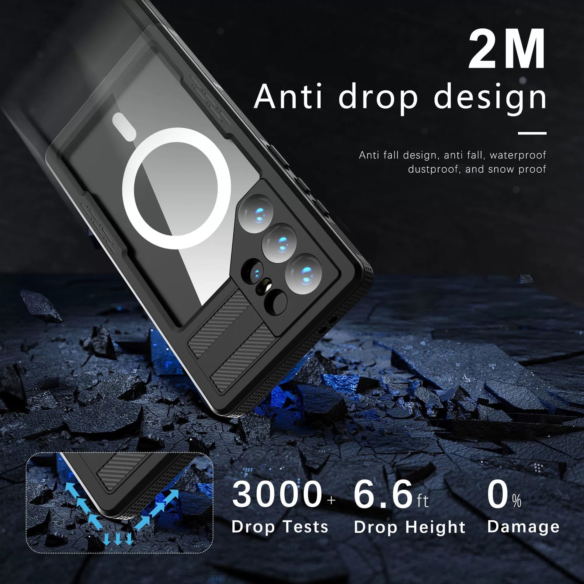 Built-In Screen Protector on Samsung S24 Case for Scratch and Impact Resistance 2M Anti Drop Design