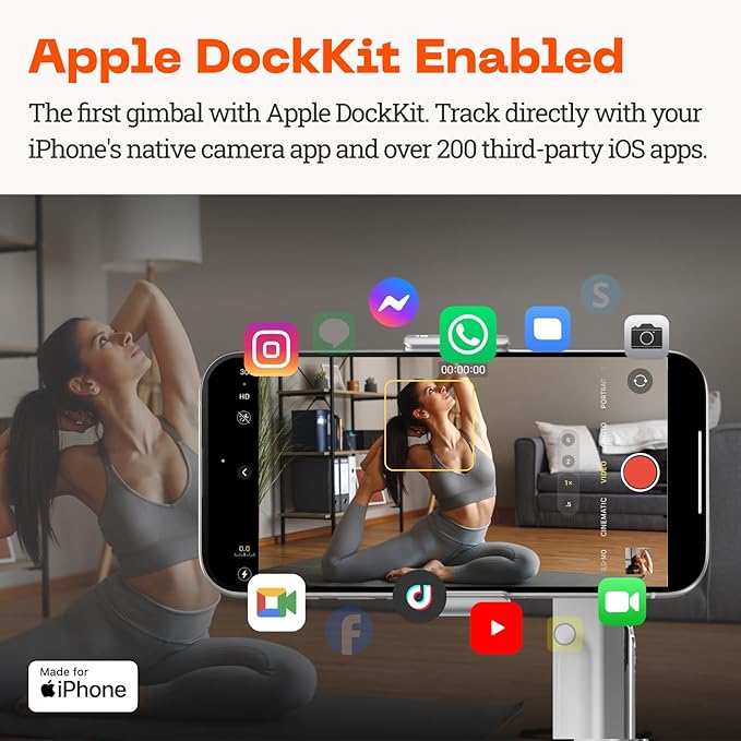 apple dock kit enabled Insta360 Flow Pro AI 3-Axis Gimbal Stabilizer - Portable & Tripod - BeezSpeed