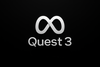 Black-Background with Meta Quest 3 Logo inside and text under the logo design