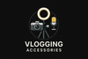 Black-Background with Vlogging Other Accessories Logo inside and text under the logo 