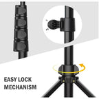 64” Tripod with Remote & Phone Holder - Portable Stand for Cameras- Easy Lock Mechanism