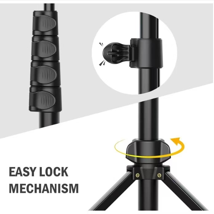 64” Tripod with Remote & Phone Holder - Portable Stand for Cameras- Easy Lock Mechanism