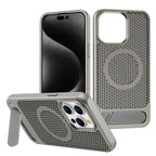 iPhone 13–16 Cooling Case with Kickstand & Drop Protection | MagSafe | Gray