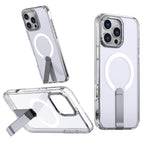iPhone 13-16 MagSafe Compatible Transparent Case with Kickstand Ring | Transparent White