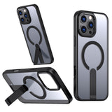 iPhone 13-16 MagSafe Compatible Transparent Case with Kickstand Ring | Black