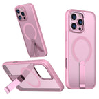 iPhone 13-16 MagSafe Compatible Transparent Case with Kickstand Ring | Pink