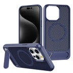 iPhone 13–16 Cooling Case with Kickstand & Drop Protection | MagSafe | Blue