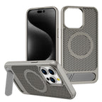 iPhone 13–16 Cooling Case with Kickstand & Drop Protection | MagSafe | Gray