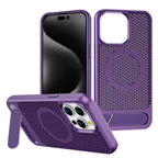 iPhone 13–16 Cooling Case with Kickstand & Drop Protection | MagSafe | Purple