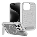 iPhone 13–16 Cooling Case with Kickstand & Drop Protection | MagSafe | Silver