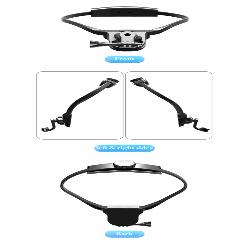 left and right sides Press Rotate Adjustment Hands-Free Neck Mount for GoPro 9/10/11/12 - POV/Vlog Shooting - BeezSpeed