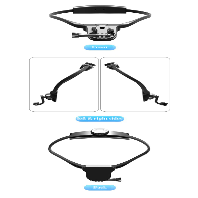 left and right sides Press Rotate Adjustment Hands-Free Neck Mount for GoPro 9/10/11/12 - POV/Vlog Shooting - BeezSpeed