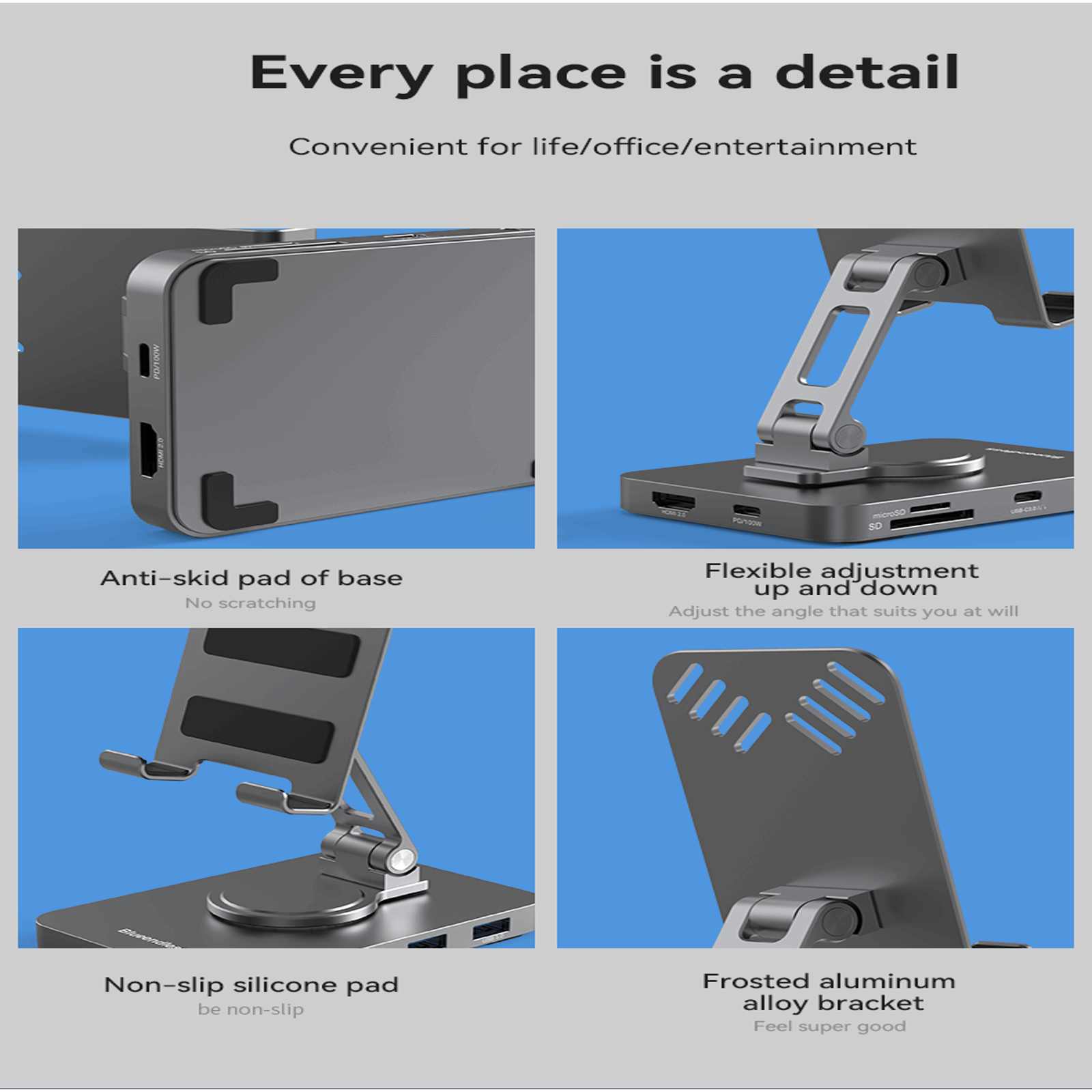 10-in-1 iPad Pro Docking Station with Adjustable Stand & Hub Adapter
