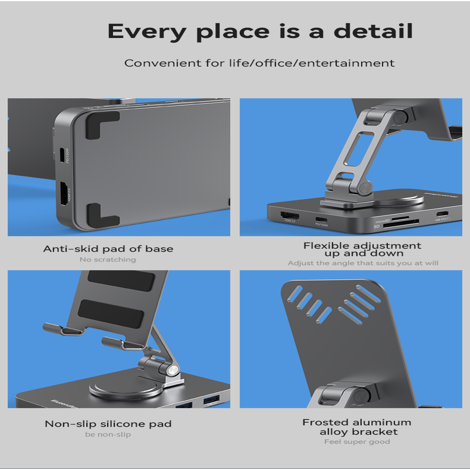 10-in-1 iPad Pro Docking Station with Adjustable Stand & Hub Adapter