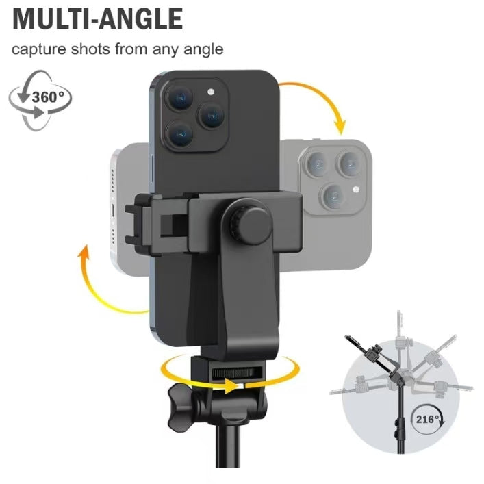 64” Tripod with Remote & Phone Holder - Portable Stand for Cameras - multi angle