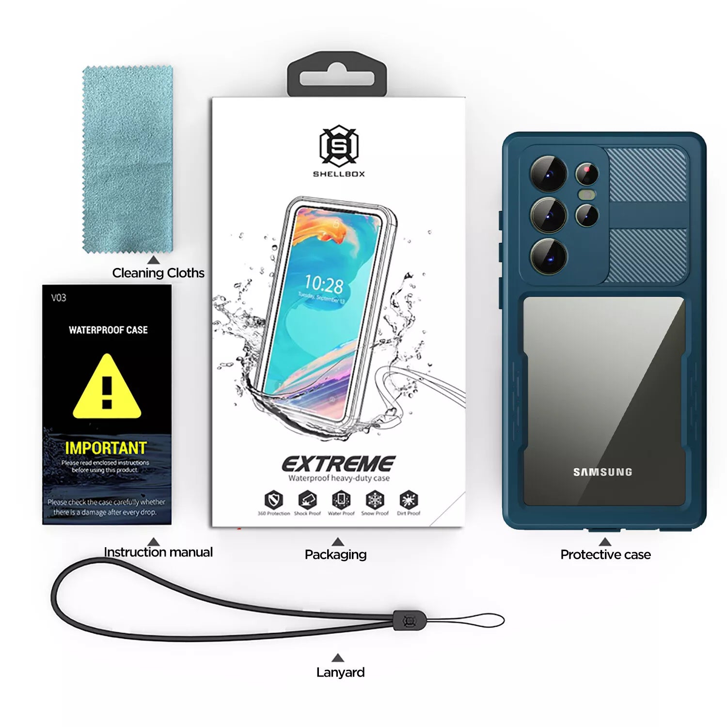 360° Rugged Case for Samsung Galaxy S23 - IP68 Waterproof & Shockproof