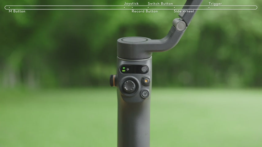 DJI Osmo Mobile 6 gimbal in Platinum Gray, featuring ActiveTrack 6.0, ShotGuides for beginners, and cinematic focus/zoom controls.