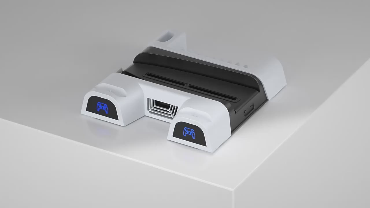 PS5 Multifunctional Vertical Stand with Game Disc Slots and Cooling System