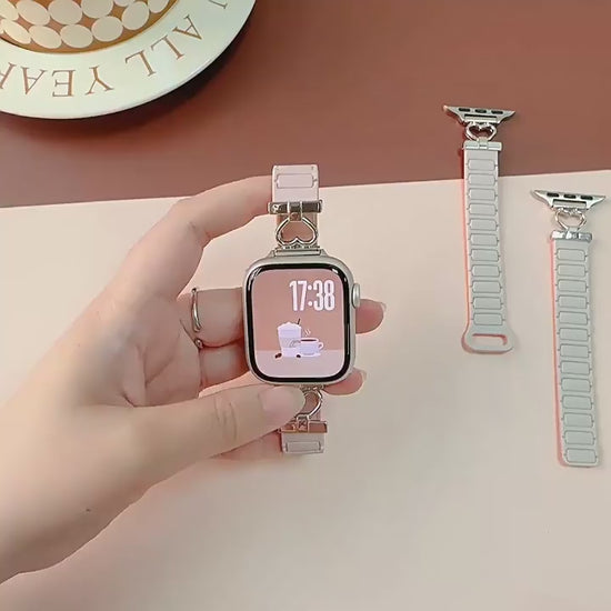 Heart Link Slim Silicone Magnetic Watch Strap for Apple Watch | Three-Hole Design | Intro