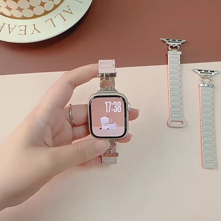 Heart Link Slim Silicone Magnetic Watch Strap for Apple Watch | Three-Hole Design | Intro