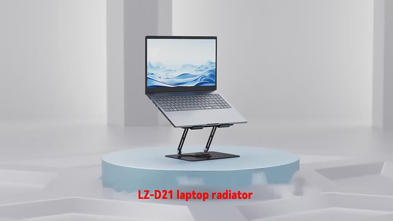 Premium aluminum and plastic laptop cooler with adjustable tablet support, designed for optimal cooling performance.