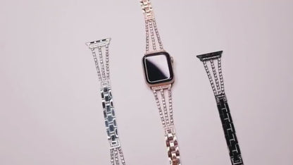 Bling Diamond Apple Watch Strap – Stainless Steel Rhinestone | Intro