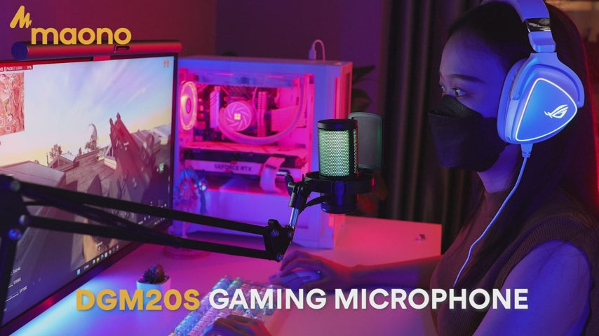 MAONO DGM20S USB Gaming Microphone with Noise Cancellation and RGB Lighting