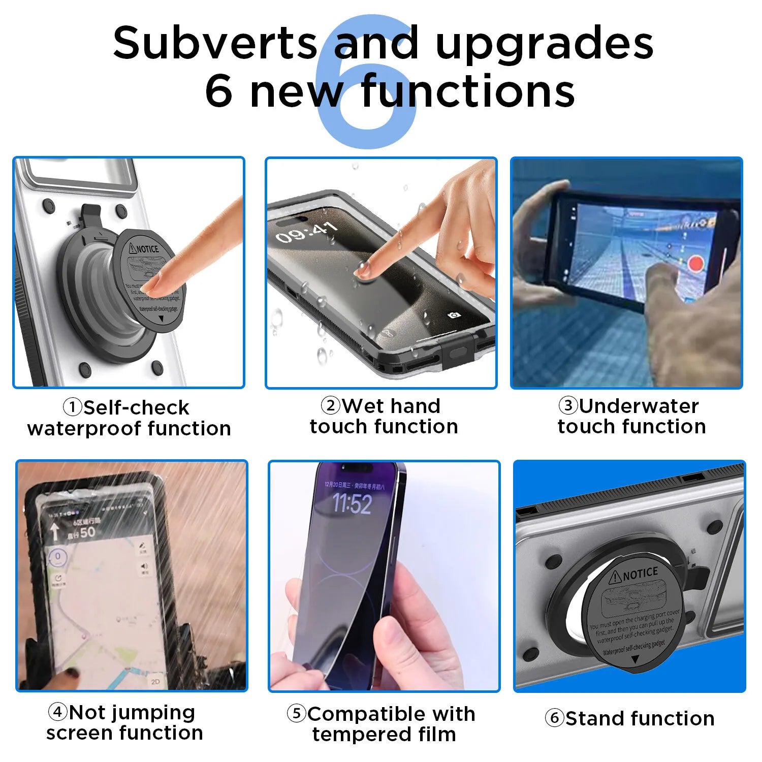 Waterproof Phone Case for Diving, Snorkeling, and Beach Use with Lanyard and Credit Card Slot