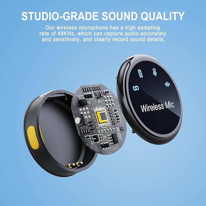 Portable Lavalier Mic with Charging Case for 18 Hours of Use
