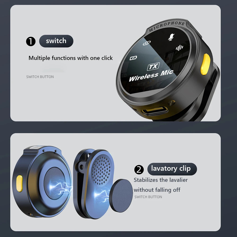 Crystal-Clear Wireless Microphone with 2.4GHz Transmission and Noise Filtering