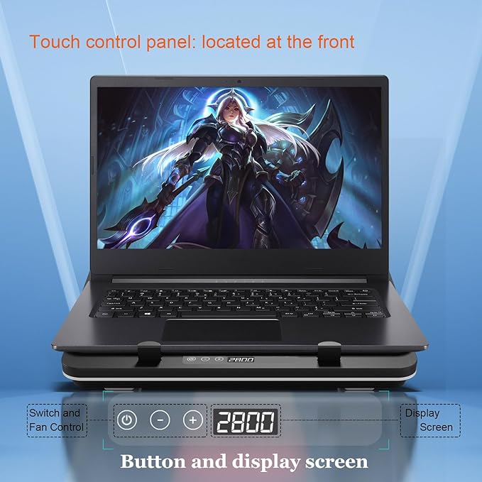 GT600V1 Laptop Cooling Pad with Magnetic Sealed Foam and High-Powered Turbo Fan